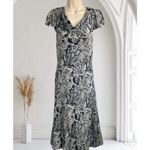 Vintage 90s Y2K 100% Silk Floral Paisley Dress Large Hawaiian Fairy Charter Club